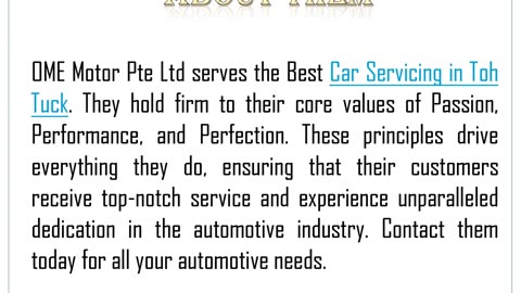 Want to get the Best Car Onsite Servicing in Toh Tuck