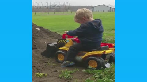 Funny Baby Playing His Toy Car !!!