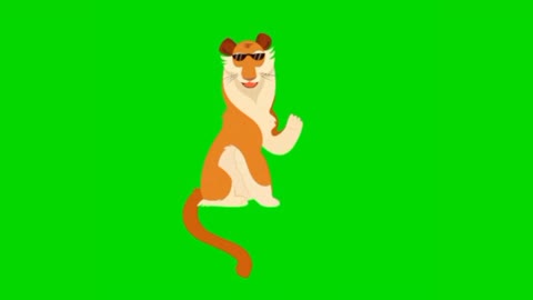 Lion explain animation green screen video