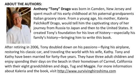 Surviving Hiroshima, a harrowing family story by Anthony Drago in Carmel-CA