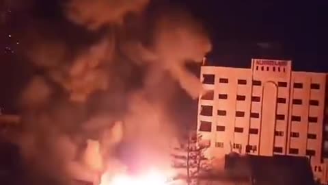 Isreali airstrikes on civilian areas of Gaza city earlier tonight #israel #gaza #palestine