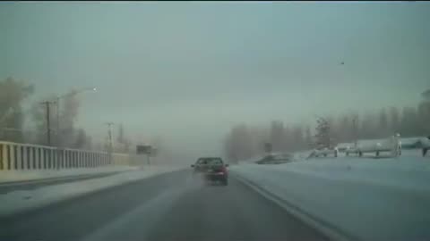 - 40 below zero driving in fairbanks Alaska