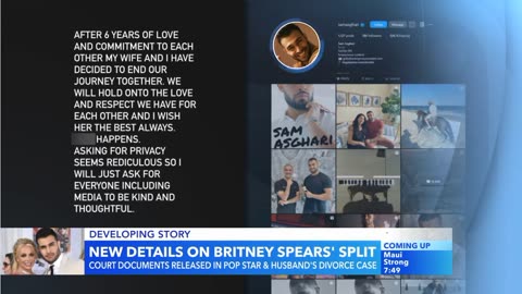 Court docs reveal details of britney spears divorce from sam Asgari | AMN