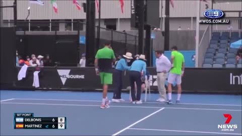 Vaccinated ball boy collapses at Australia Open