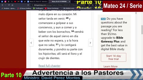 Mateo 24 Parte 10 - Advertensia a los Pastores