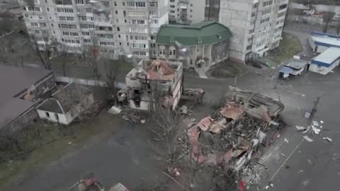 Drone footage captures battle aftermath in Borodyanka