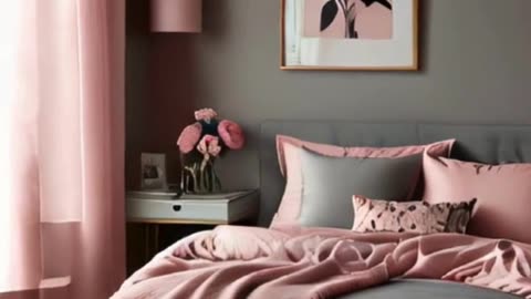 Chic Pink and Grey Bedroom Ideas | Elegant Room Makeover Inspiration