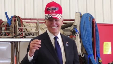 Biden Wears A Trump Hat