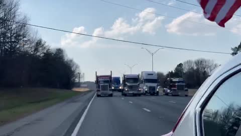 Fun View Of The Truckers in The Freedom Convoy Headed to DC