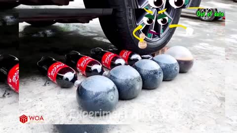 Funny car tyre crushing video