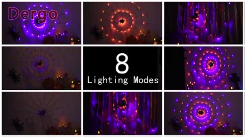 Coquimbo Halloween Decorations Spider String Lights, 12FT 30 LED Purple Spider Fairy Lights