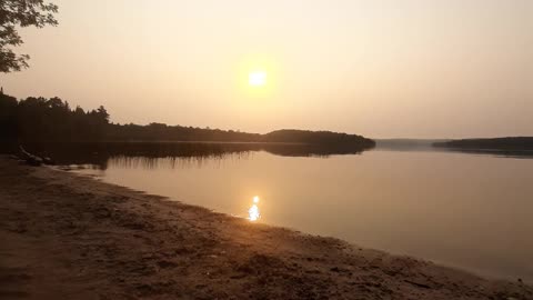 majestic sunset by the lake