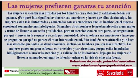 Las mujeres prefieren ganarse tu atención (no regales tu tiempo)