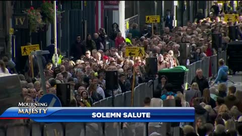 Four Children of the Queen Follow Her In Coffin As It Arrives At St. Giles