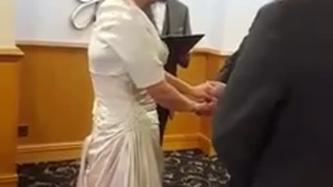 Bride has uncontrollable giggle-fit during her vows