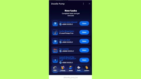 new mining mini app bot telegram doodle pump