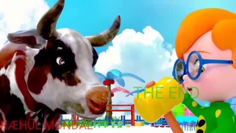 BABY CATCHING WILD COW | Animals cartoon for kids | pretend play with wild animals