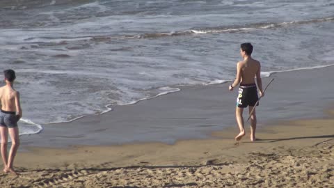 San Sabastian Basque Spain day of Innocence on the beach