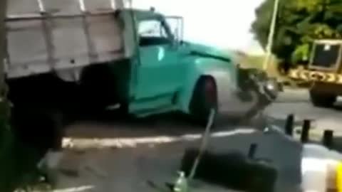 Truck Gets Towed And Front End Ripped Off