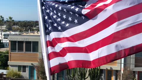 Old Glory blowing in the wind