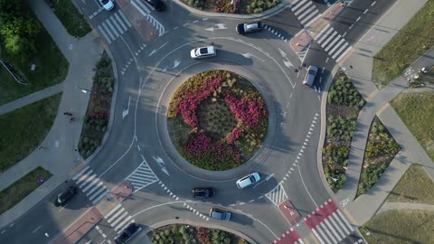 Ariel View of road with dji drone