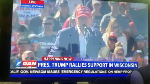 OAN president Trump rallies supporters in Wisconsin Saturday 04:05 pm