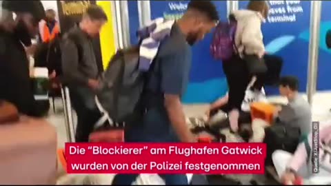 🏴 Klima-Terroristen blockierten den Zugang zum Abflug-Terminal am Gatwick Flughafen