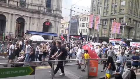 Melbourne Australia - Protest yesterday for Freedom over mandates & tyranny down Bourke Street