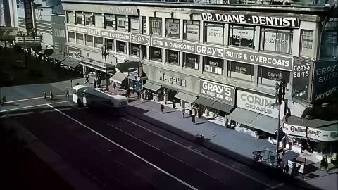 1940s - Views of Los Angeles & San Francisco in color [60fps, Remastered] w_sound design added