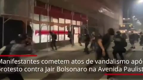 June 2021- Leftist start vandalizing in São Paulo after a protest march