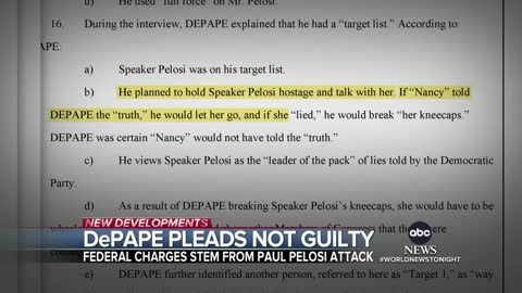 Pelosi attacker pleads not guilty to federal charges