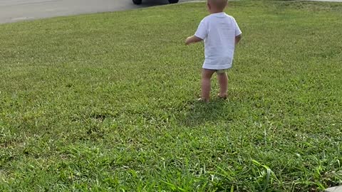 Baby Son Jumps with Excitement at Dad Coming Home