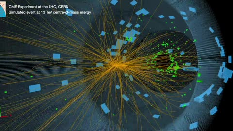 CMS event collision simulation at 13 TeV