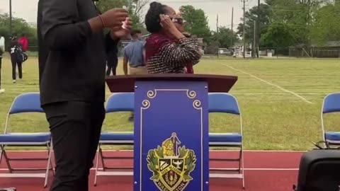 Rep. Sheila Jackson-Lee trying to figure out how to wear her eclipse glasses