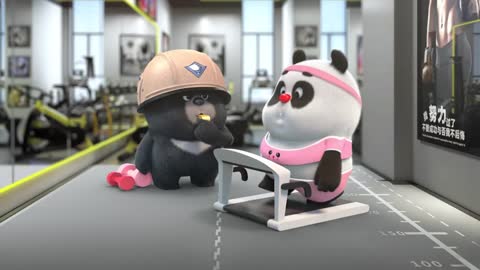 You need a coach like Dundun Panda Cartoon Work out