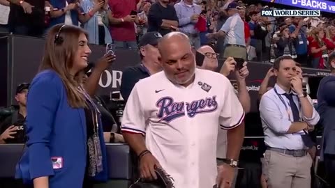 George W. Bush throws out the first pitch of the World Series #WorldSeries