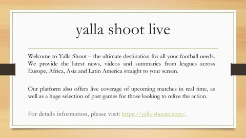 yalla shoot live