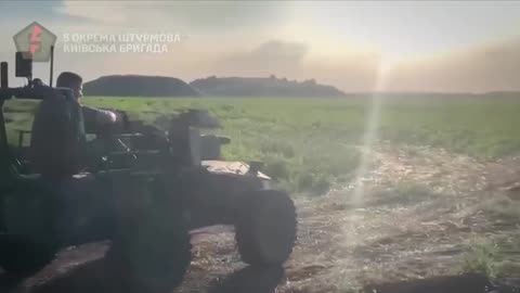 Ukrainians Fire on Russian Checkpoint with an RC Combat Drone(Insane)