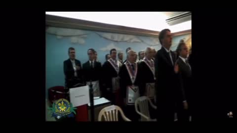 Masonic lodge in Brazil. On the left in the front row is now former President Bolsonaro.