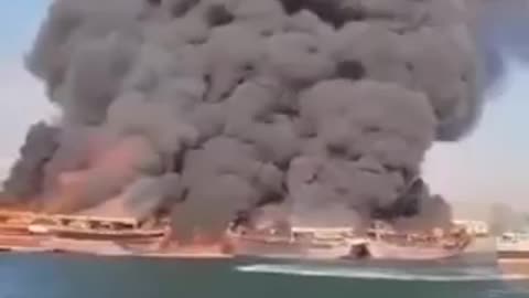 Powerful explosion destroys 16 ships in Iran with weapons for the Yemeni