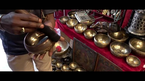 The fabrication of the handmade singing bowls and the monkey temple