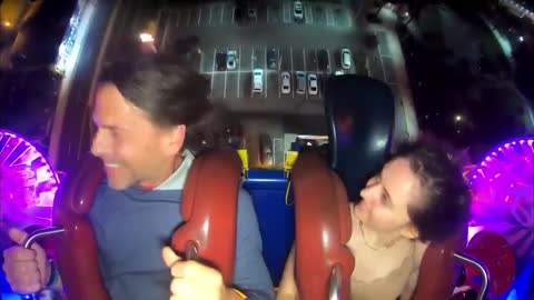 slingshot ride girl falls out / slingshot rider girl part 1