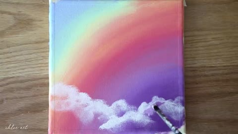 Dreamy Day 🌈Rainbow Sky & Clouds | Step by step Acrylic Painting #144