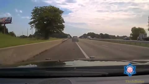 Arkansas State Police chase driver wrong way up I-55 and uses a PIT maneuver to stop them