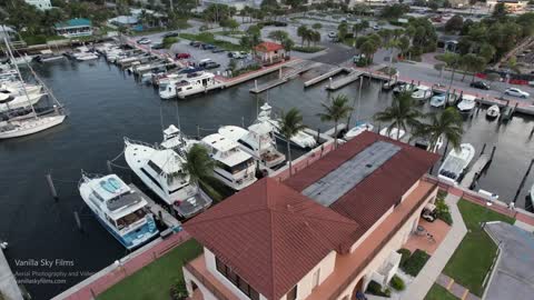 4k Aerial _ Lake Park Marina, Freedom Boat Club, Town of Lake Park, Florida