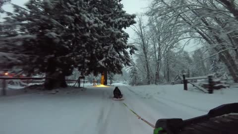 snow day play sledding the redneck way