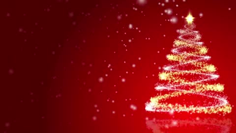 Christmas Tree on Red Background Loop