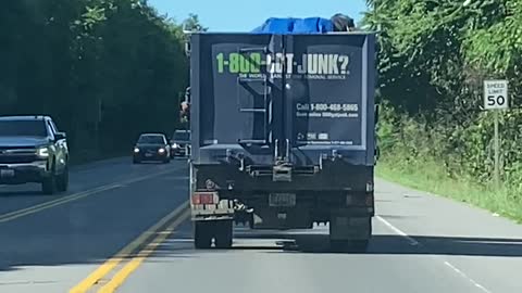 Truck Leaves Trail of Packing Peanuts