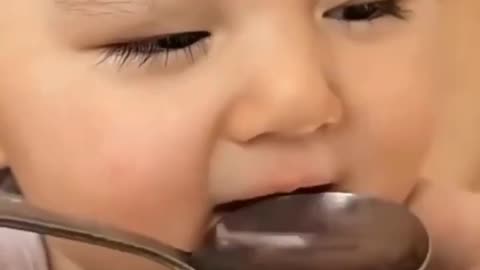 Baby drinking water