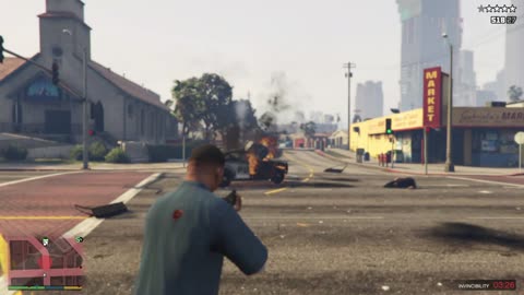 GTA V Cheat Edition, Franklin VS Los Santos's Police with explosive round and Invincibility